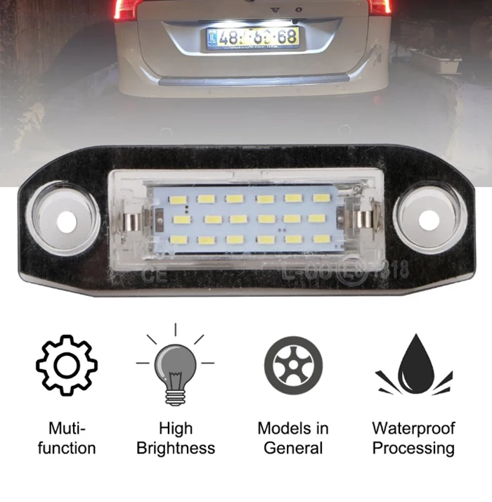 LED Number Lamps License Plate Light For Volvo S80 XC90 S40 V60 XC60 S60 C70 V50 XC70 V70