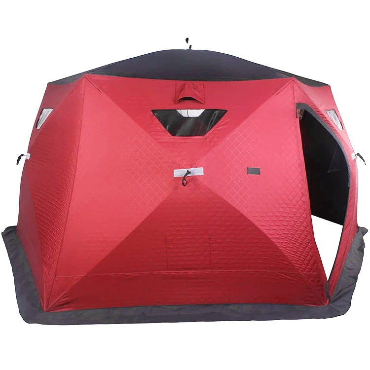 New 2 Layer Large 5 Person Insulated Ice Fishing Thermal Tent