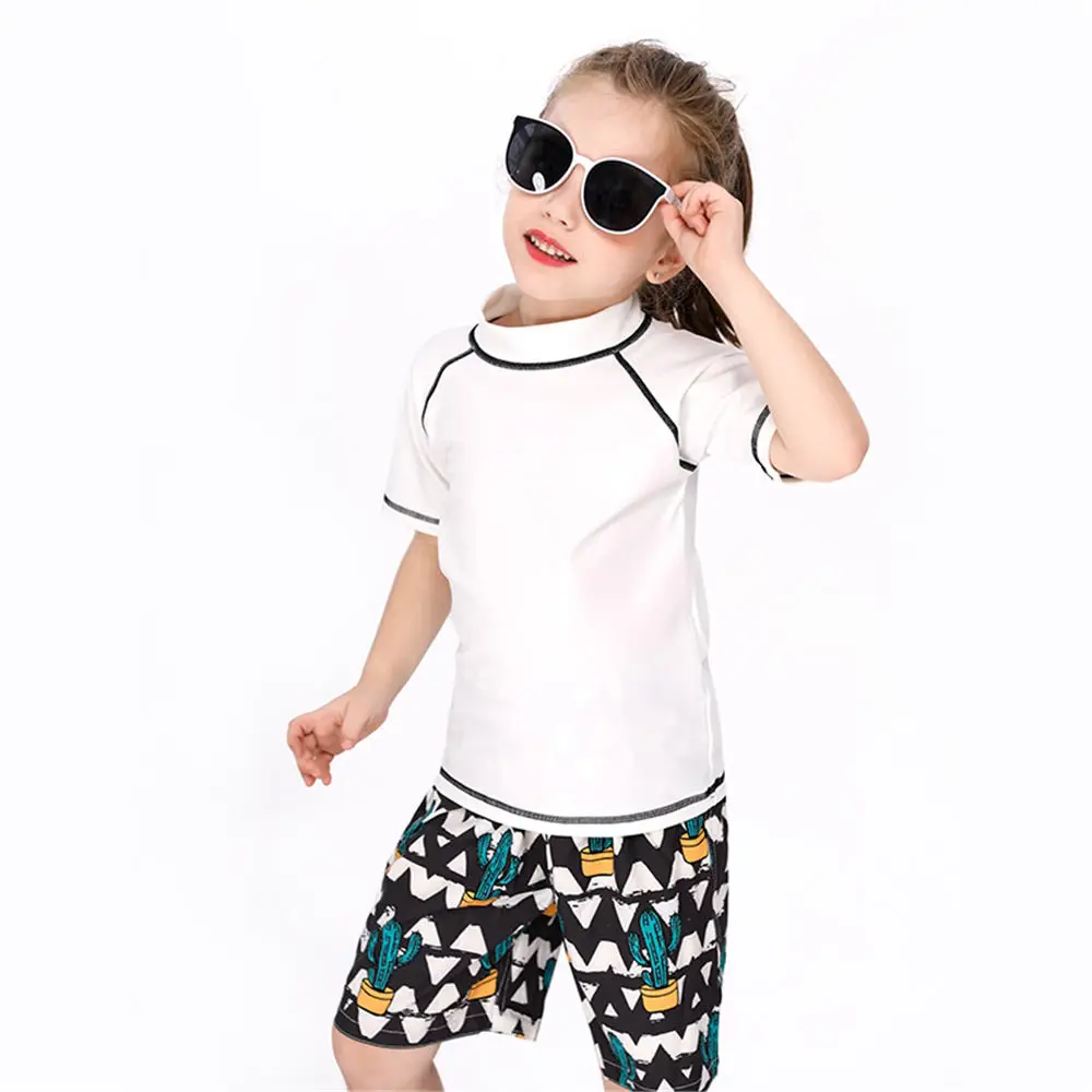 
Children 2 Piece Swim Boys Girls short Sleeve Kids Swimsuit 