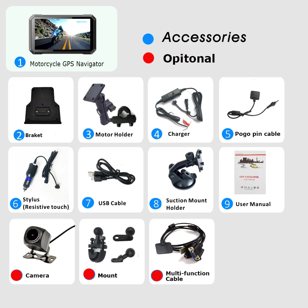 Водонепроницаемый IP65 7-дюймовый GPS accesorios para moto acclarent навигатор Android 9,0 системы для промышленный Прочный планшетный ПК