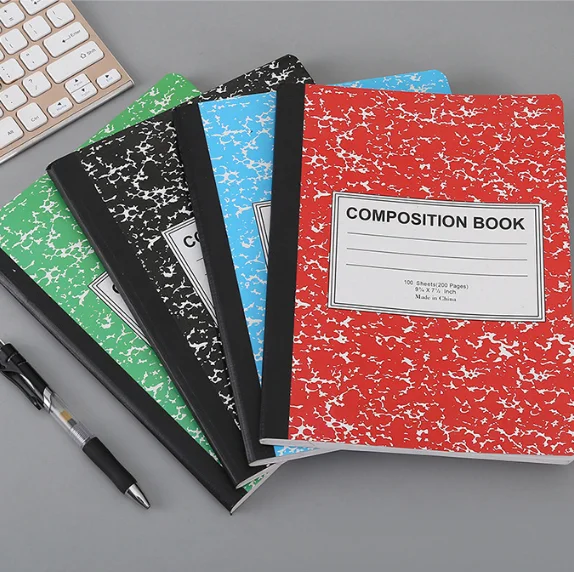 B5 Composition Notebooks New product Kids College Office Exercise School book 200 pages Black Marble ruled promotional Notebook