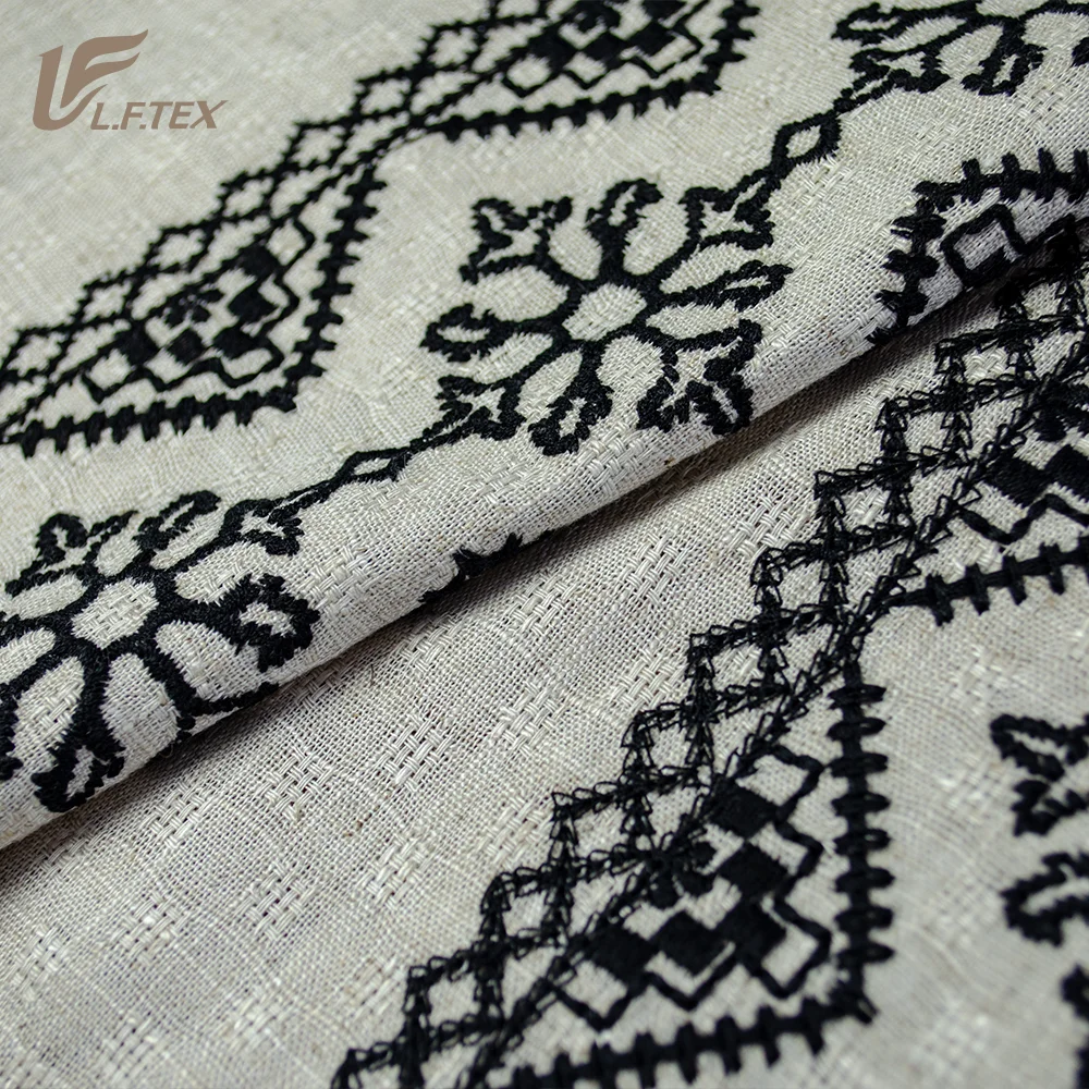 China factory supply new design custom pattern yarn dyed soft hand feeling rayon linen fabric