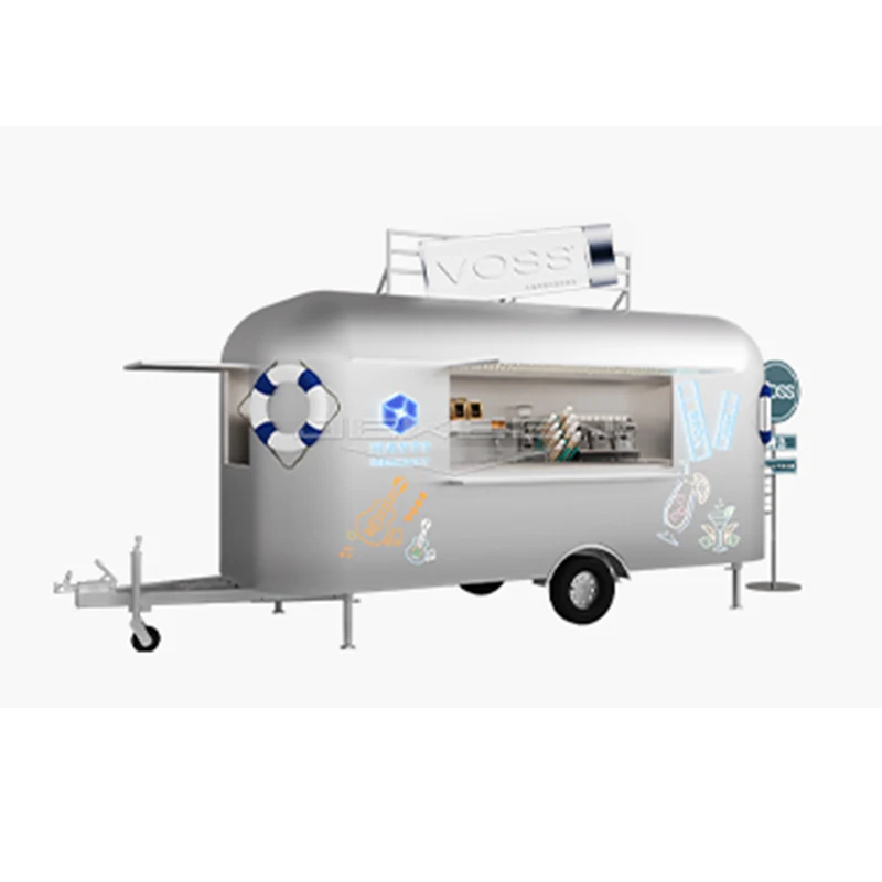 Jekeen Commercial Ice Cream Mobile Fully Equipped Kitchen Coffee Shop Truck Food Trailer For Sale