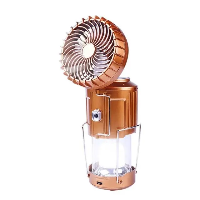  Rechargeable Solar Energy 6 in 1 Portable Outdoor LED Camping Lantern With Fan IPX5 Powered By Battery