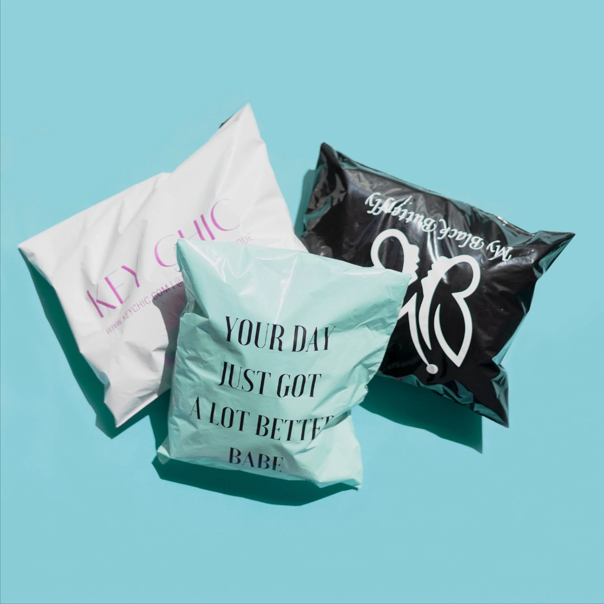 custom print logo biodegradable postage polythene courier polymailer poly mailers shipping mailing bags for packaging clothes