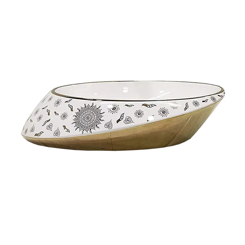 2022 Chaozhou bathroom ceramic WC gold color basin wash basin toilet set with basins sink