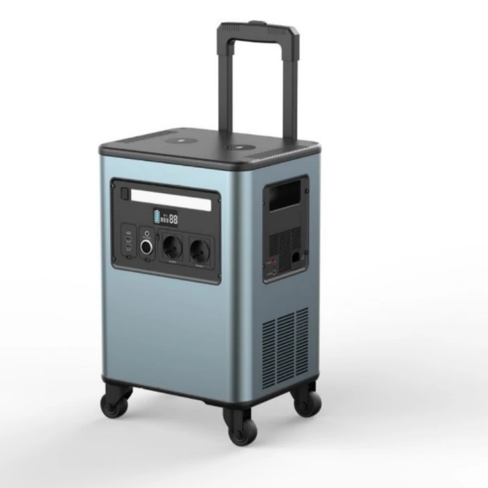 Outdoor 3600W Mobile Emergency Power Supply Solar Panel Energy Storage for Home LED Lighting 1000W & 2000W Rated Power Pull Rod