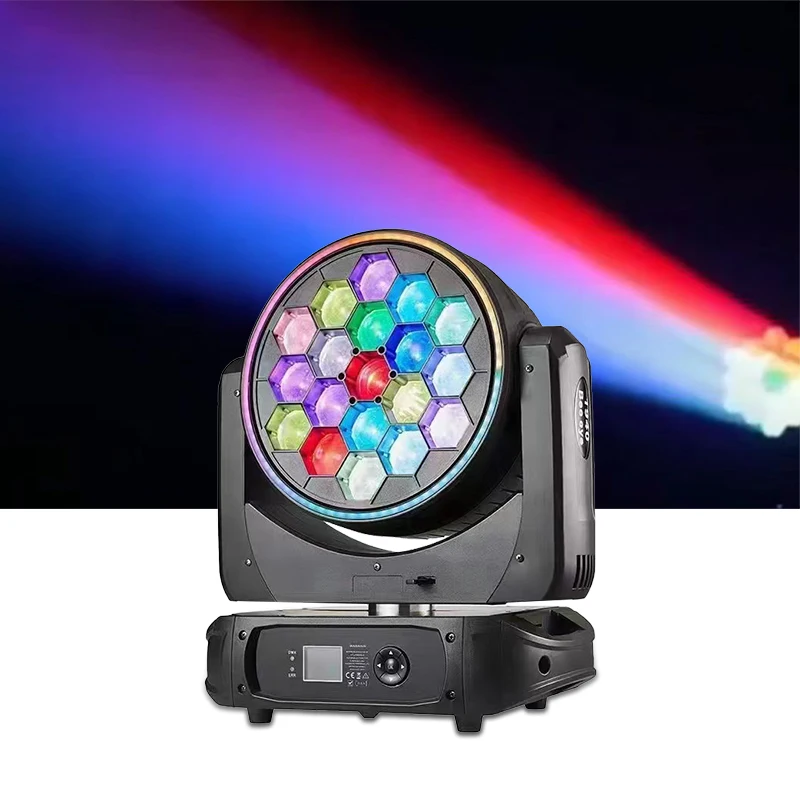 Новый LED19 * 40 Вт сфокусированный окрашенный пчелиный глаз движущийся головной свет световой луч DJ Show Disco Bar сценический