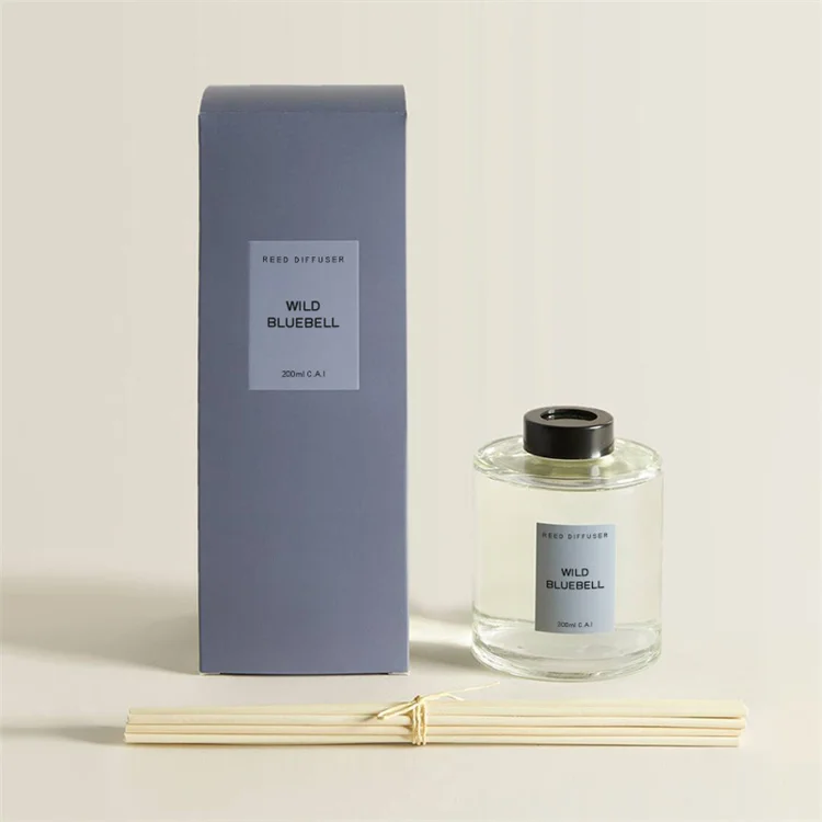 Customized private label best scent 200ml fragrance home freshener aroma luxury glass bottle reed diffuser with sticks