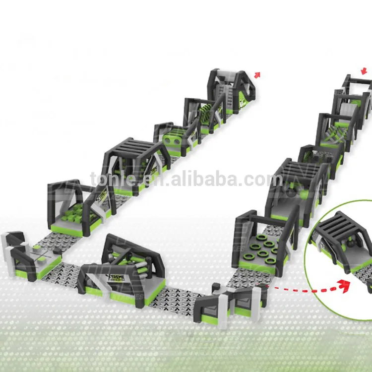 large csutom factory indoor inflatable U-shaped obstacle course fun run for sale