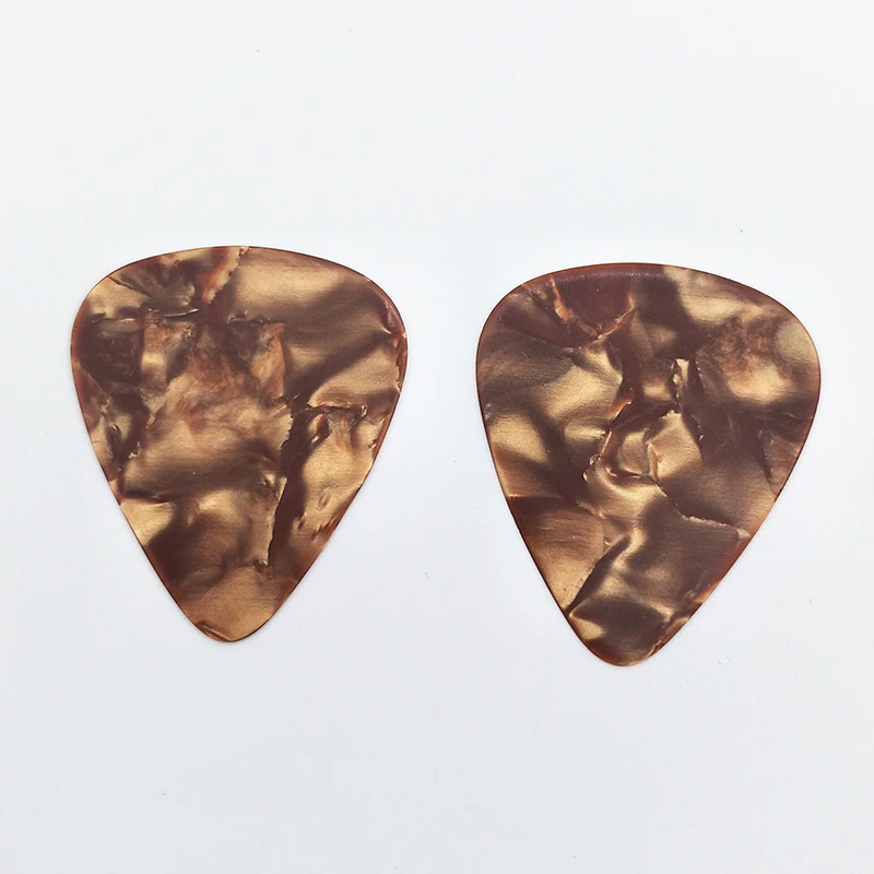 Blank or Custom Logo Celluloid Guitar Picks MOQ 500pcs thickness Pearl Brown Plectrums 0.46mm/0.71mm/0.96mm Gauge