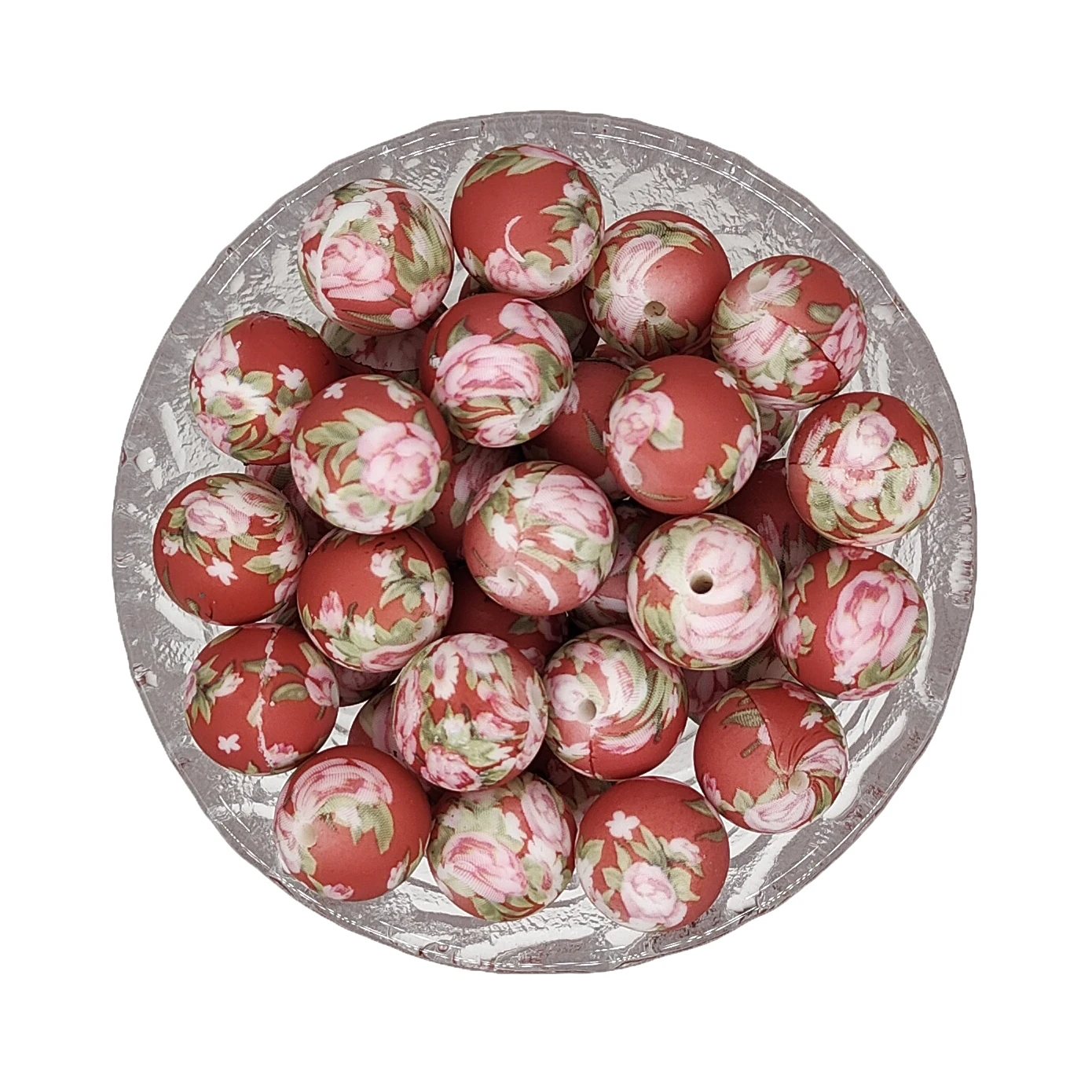 Diy Necklace Bracelet Accessory Beads 15mm Floral Silicone Focal Beads Infants Silicone Teething Loose Beads