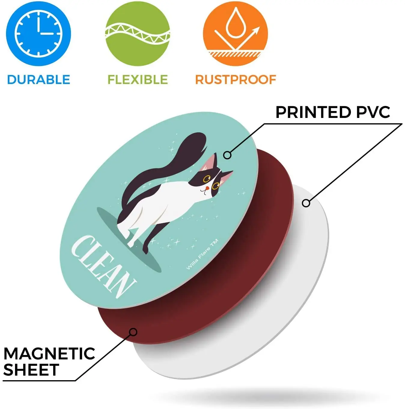 Maglory Amazon Hot Dishwasher Magnet Clean Dirty Sign Indicator Double Sided Dishwasher Fridge Magnet Plate for Kitchen Organize