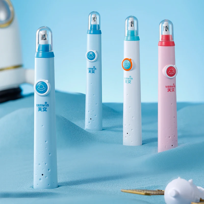 Tenwin 9101 High Quality Rocket Shape Electric Rubber School Eraser For Children Student Kids