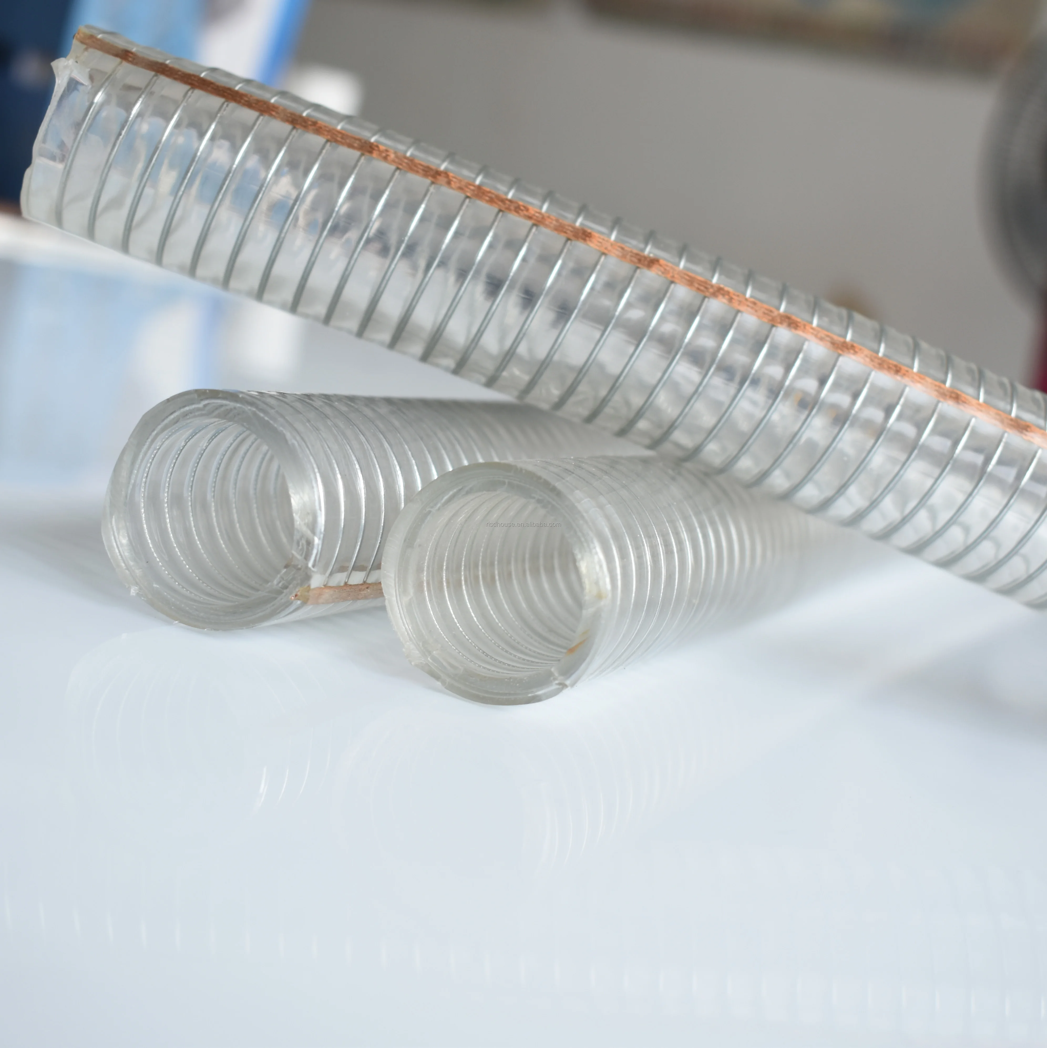 Risd Flexible Large Diameter 4/6/8/10 Inch 150/200/250Mm Light/ Heavy Duty Pvc Steel Wire Suction Hose Pipe Tubes