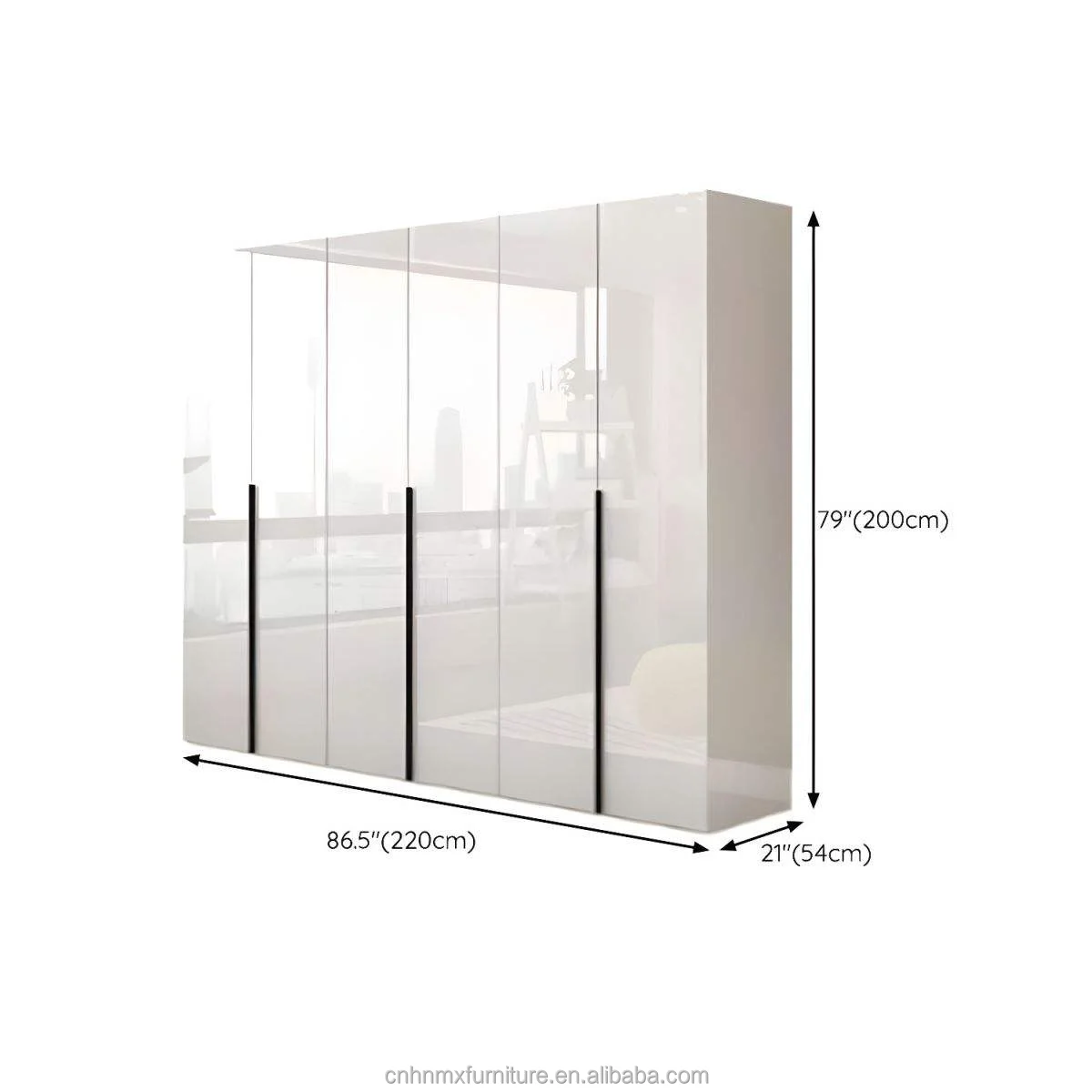 2024 Modern Cheapest Customized Small Design White Wardrobe with Mirror Living Room Bedroom Wooden Wardrobe