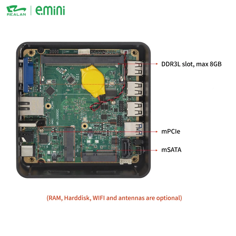 
Cheap Embedded Industrial Motherboard Cpu Processor Celeron Fanless Mini Computer 