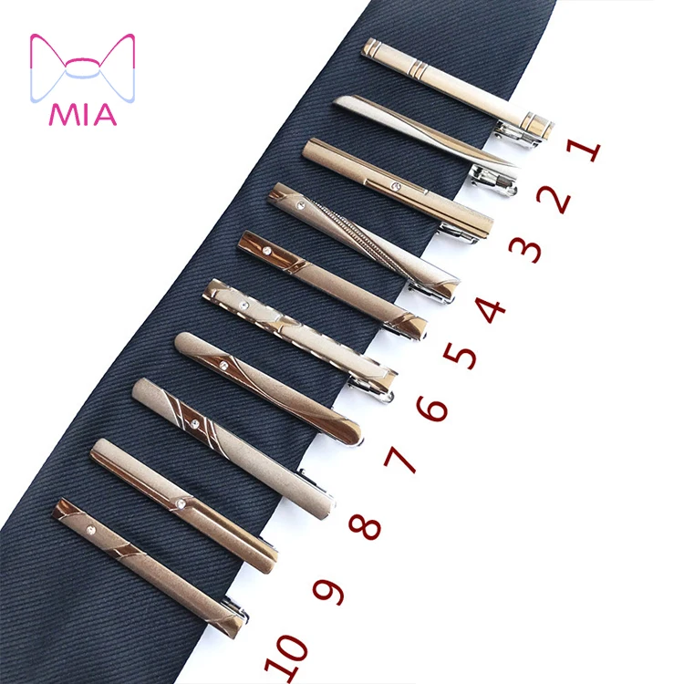 New Simple Fashion Style Tie Clip for Men Metal Silver Gold Tone Simple Bar Clasp Practical Necktie Clasp Tie Pin for Mens Gift