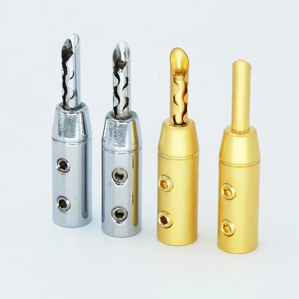 Audio Grade Silver plated Banana Plug Speaker cable BFA banana Connector Audio plug