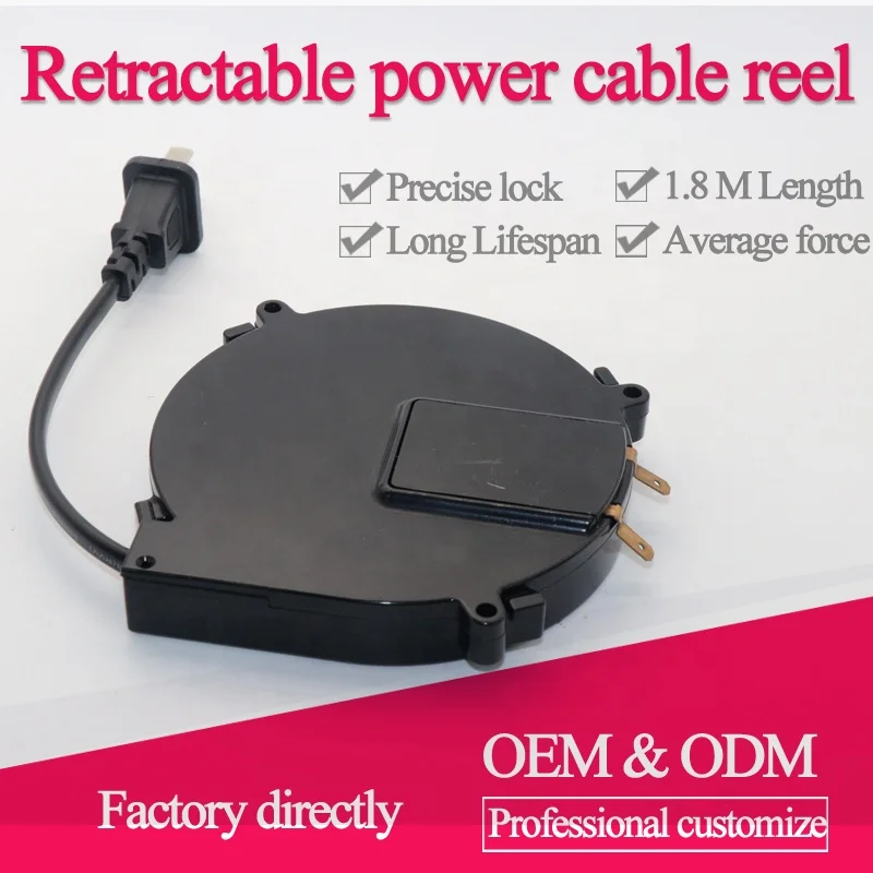 mini retractable cable reel mechanism for small appliance