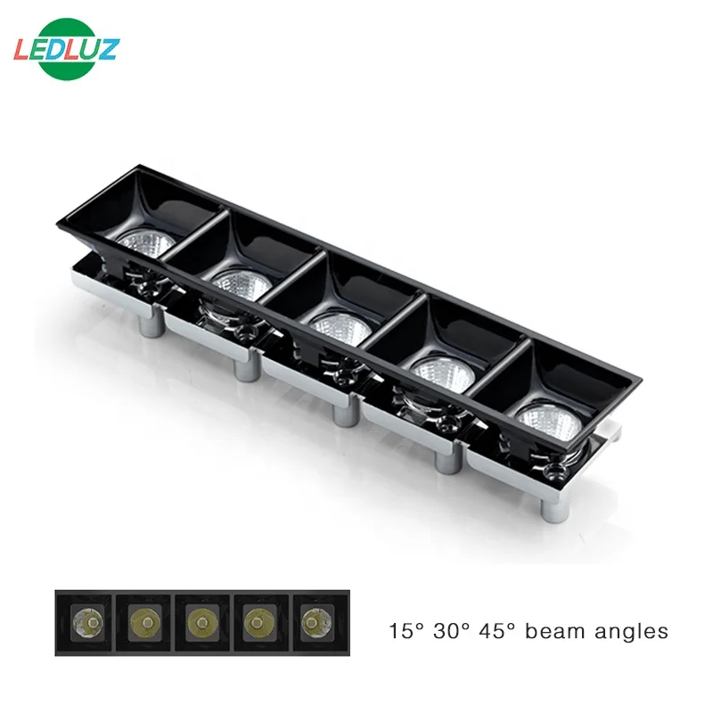 LS30 Black Anodized Linear Pendant Aluminium LED Profile with Reflectors for Office Projects