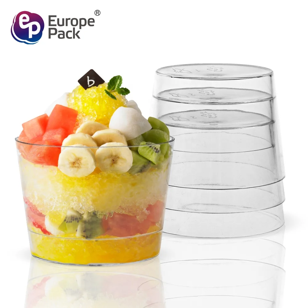 Party 190ml PS transparency plastic round mini mousse cake ice cream desert cup pudding container