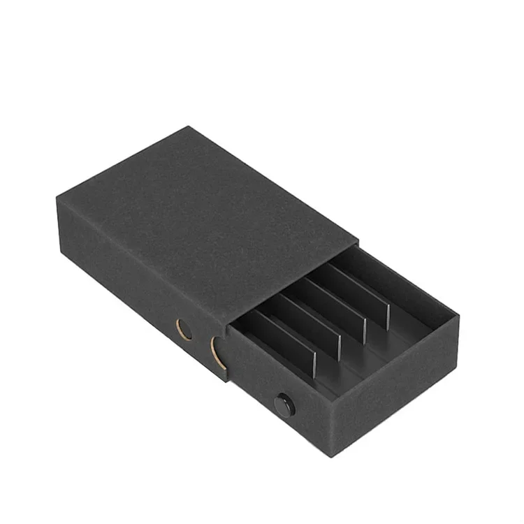 Custom Matte Black 5 Pack Pre Child Resistant Roll Cardboard Drawer Packaging Box
