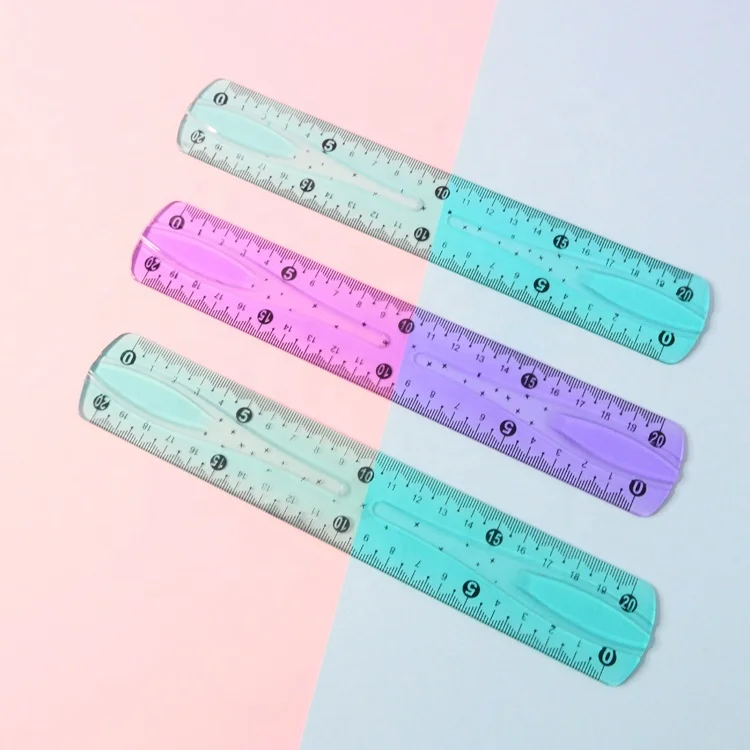 Top Manufacturer Multi Colors 20cm Straight School Flexible Plastic Ruler