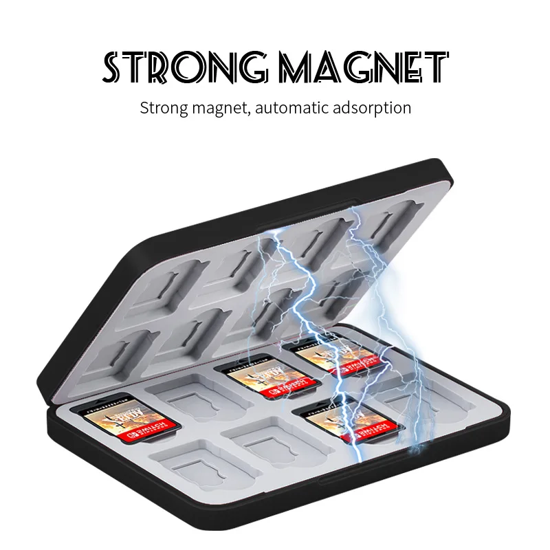 Hard Plastic Magnetic 16 Game Card Case Storage Box Game Accessories For Nintendo Switch Game Card Cartridge