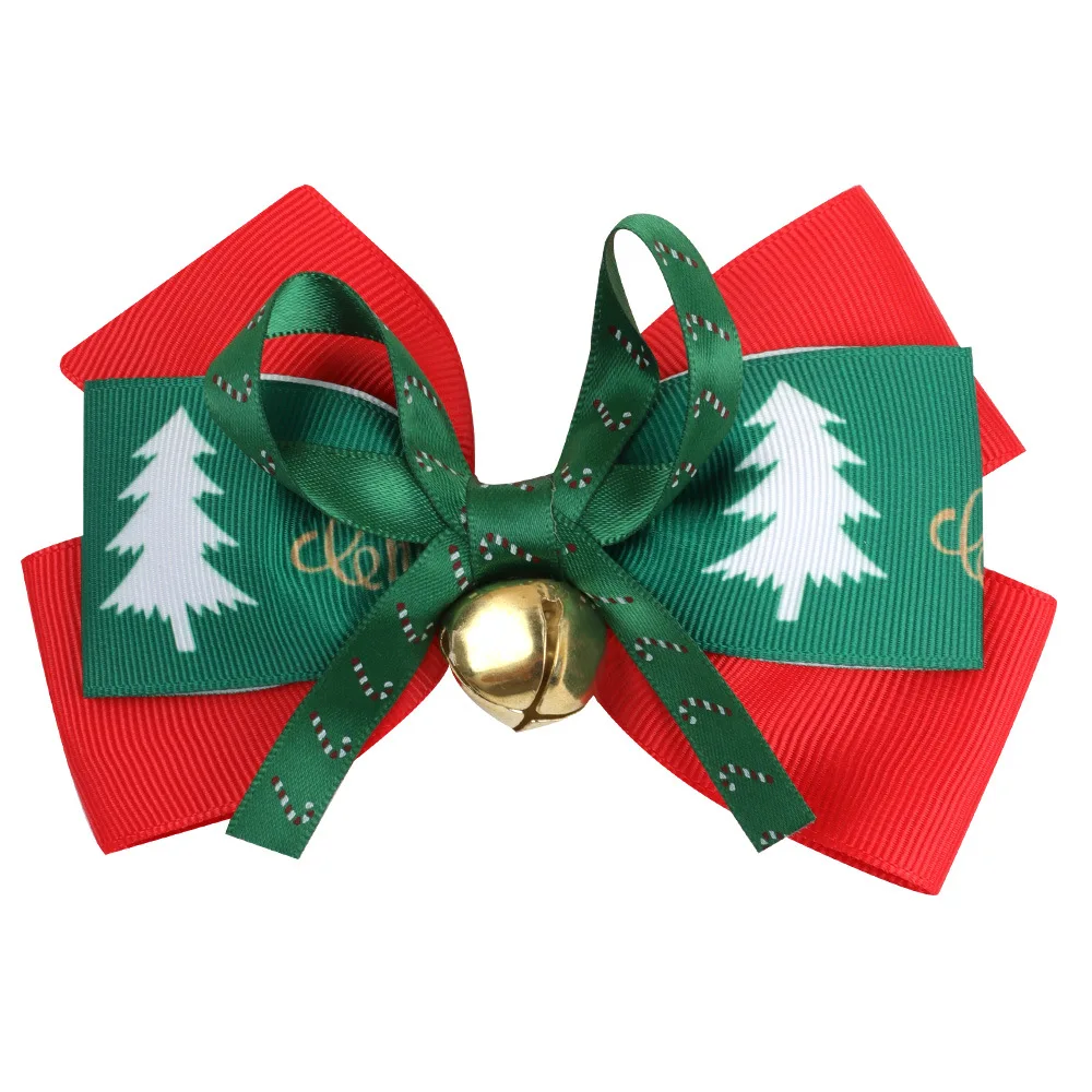 Christmas plaid Christmas Hair Bows Clips for Girls Hair Accessories Colorful Xmas Boutique Hair Clips Bowknot Hairpins