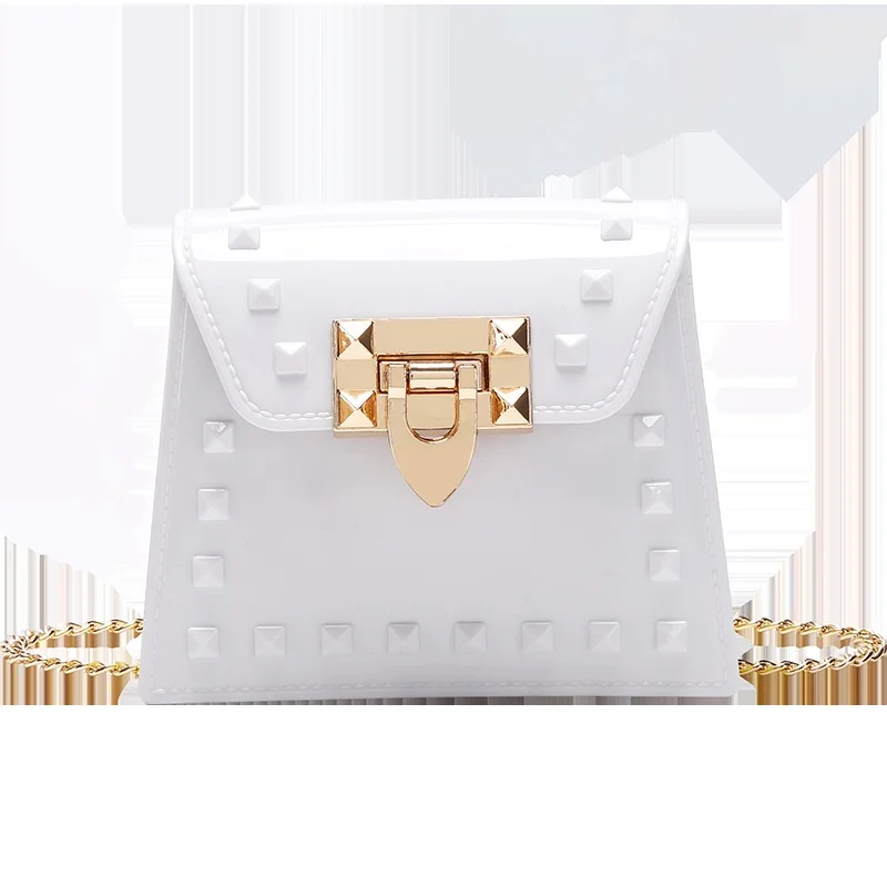 
Kids Fashion Handbag Purses Rivet Hand Waterproof Mini Pvc Jelly Bag 