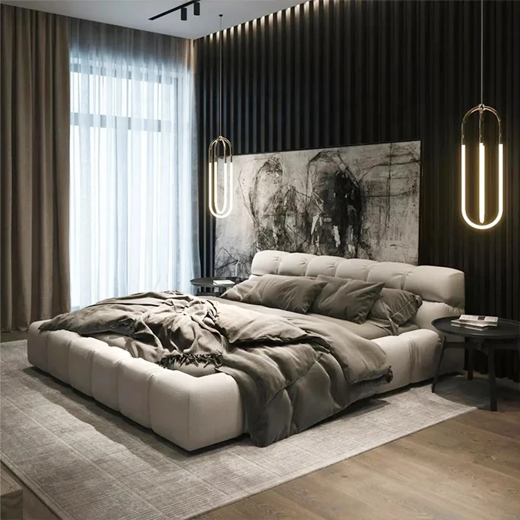 Hotel Queen Room Modern Solid Wood Bed Frame King Size For Bedroom Furniture
