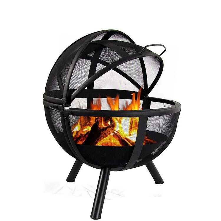 European outdoor iron furnace/fire pit ball black spherical fire ball stove