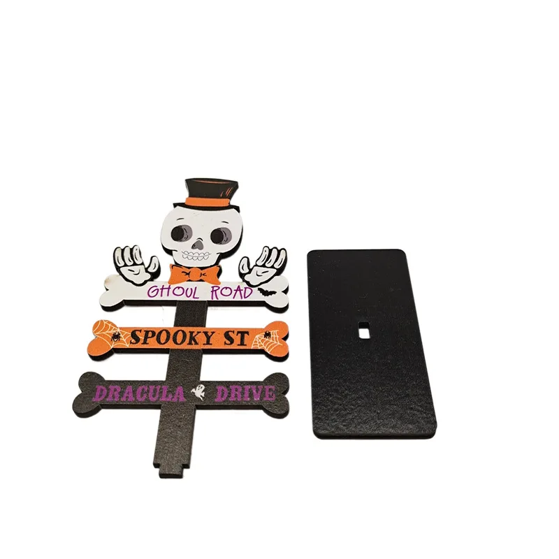 Wholesale Halloween wooden desktop Pumpkin Ghost black cat design Festival Party Home Livingroom Decoration for kids