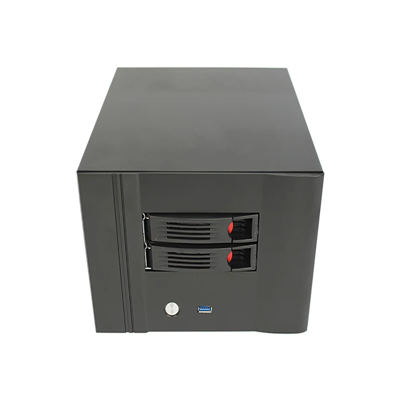 NAS 2 bay Storage Mini nas server case with hotswap tray server chassis