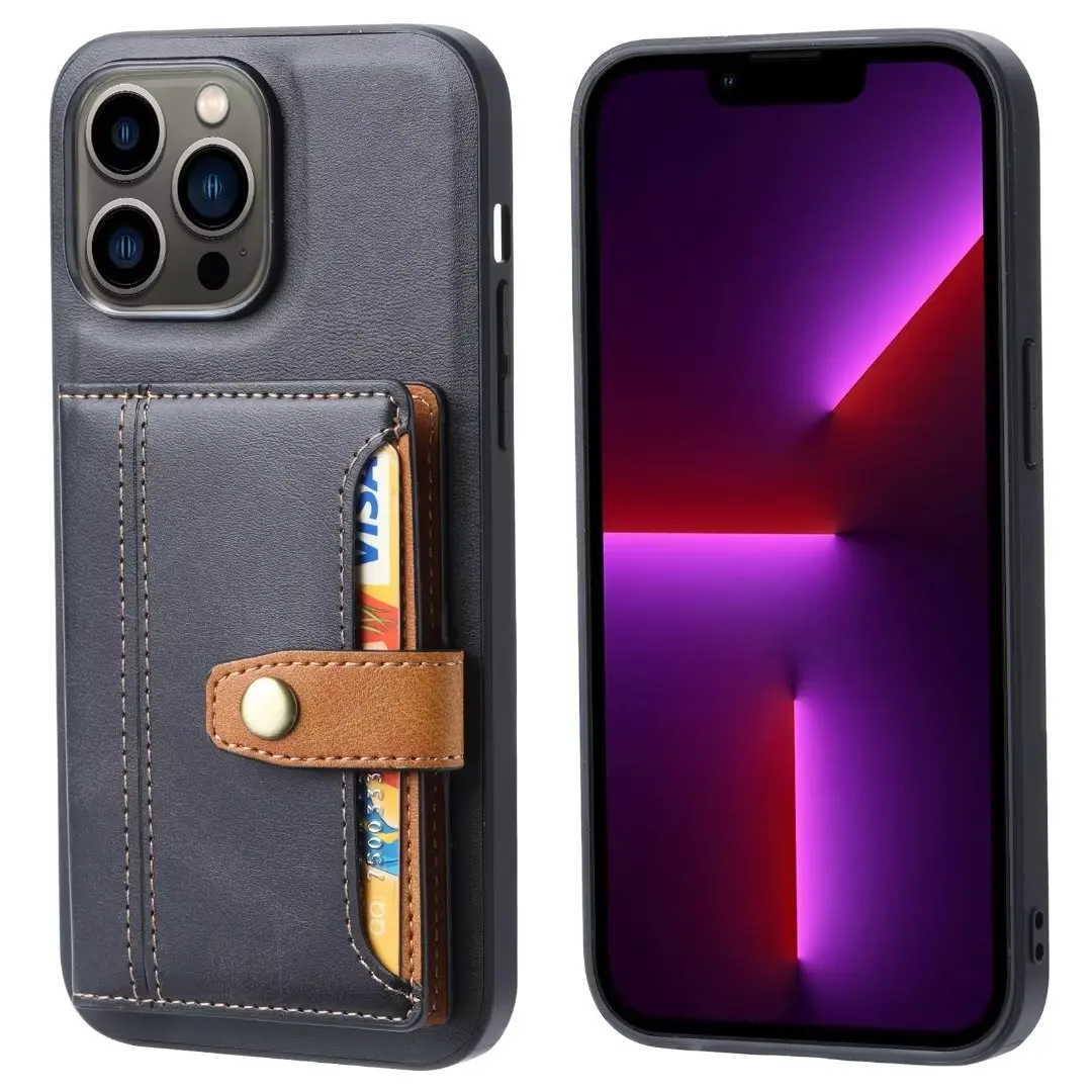 For iPhone 14 Card Slot Leather Cases for iPhone 14 Pro Max Leather Clip Cases