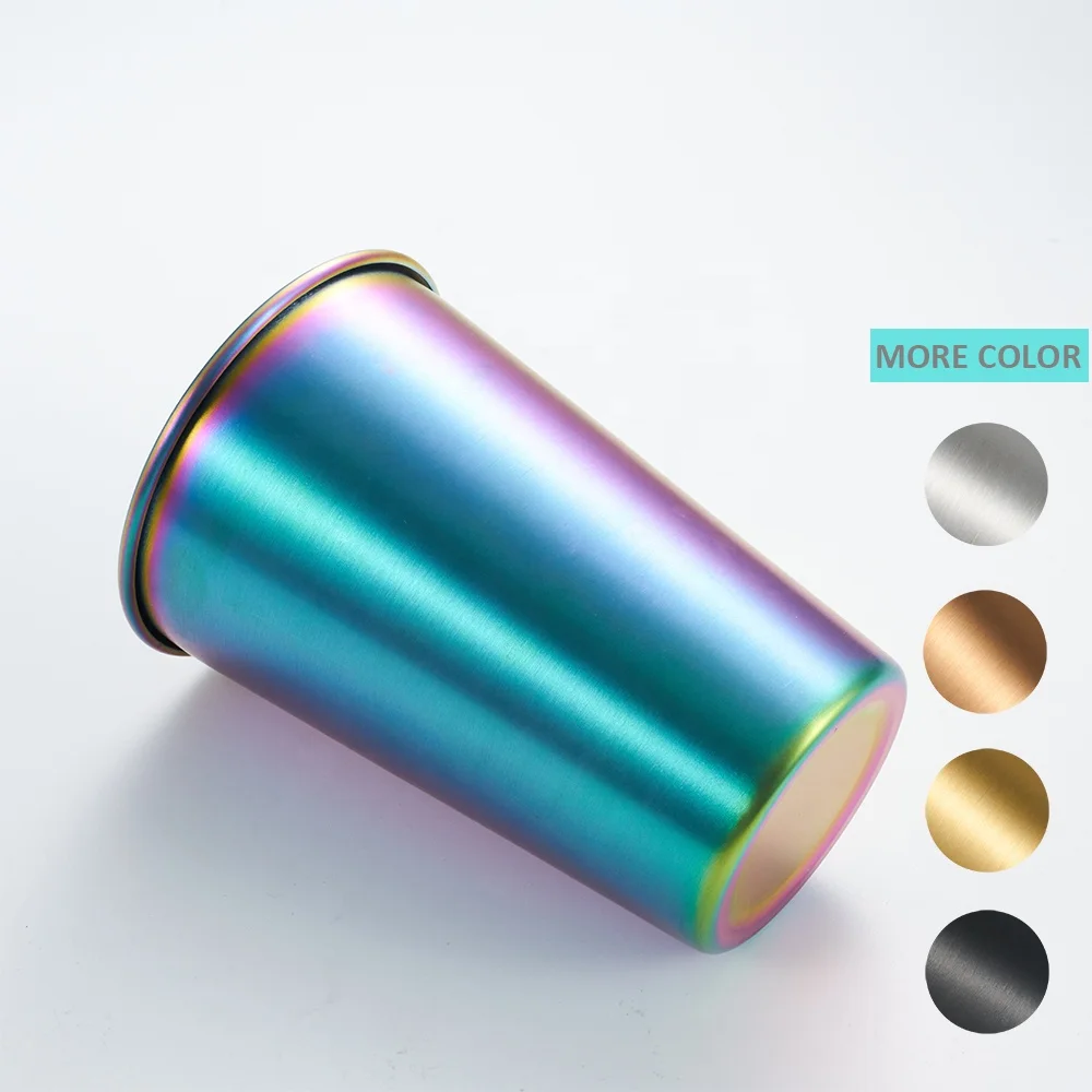 304 Экологически чистая чашка для напитков из нержавеющей стали золотого, черного, радужного цвета