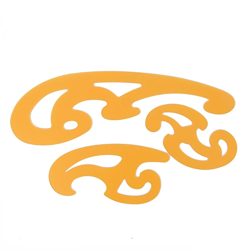 3pcs/set Multi Cloud Shape Drawing Tool Curve Model For Fashion Art Comic Animation Design Plastic French Curve Ruler