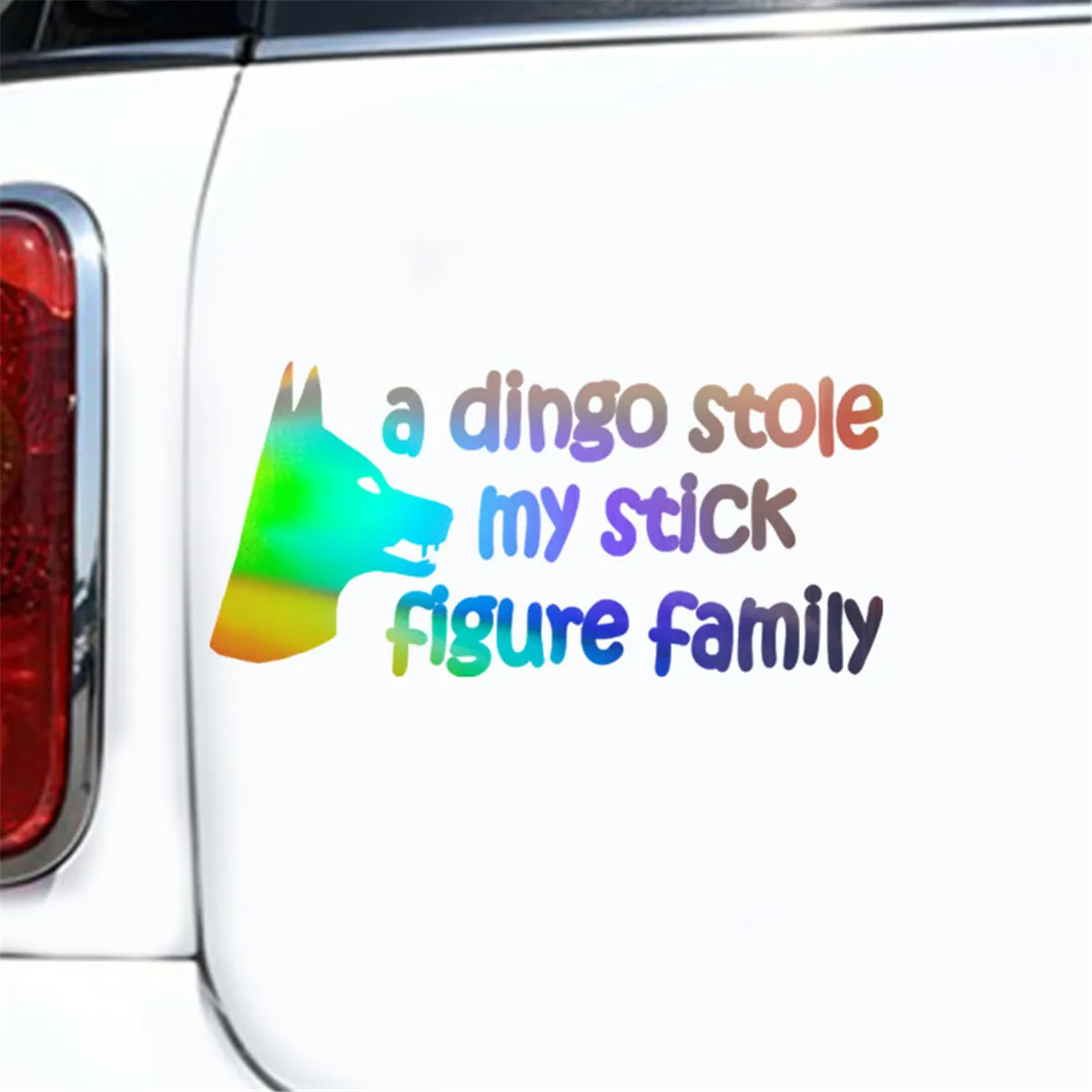 A Dingo Stole My Stick Figure Family Stickers Car Window Bumper Vinyl Decal Gift Die Cut Decals Laptop Window Glass