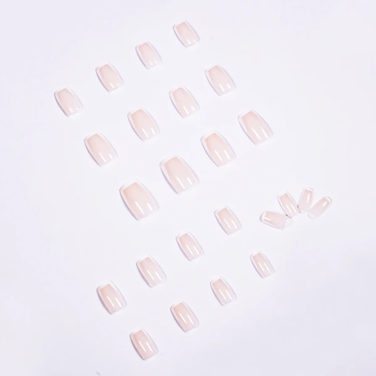 High Quality Women Press On Nails 2021 Square Nude French False Nails Tips 24pcs