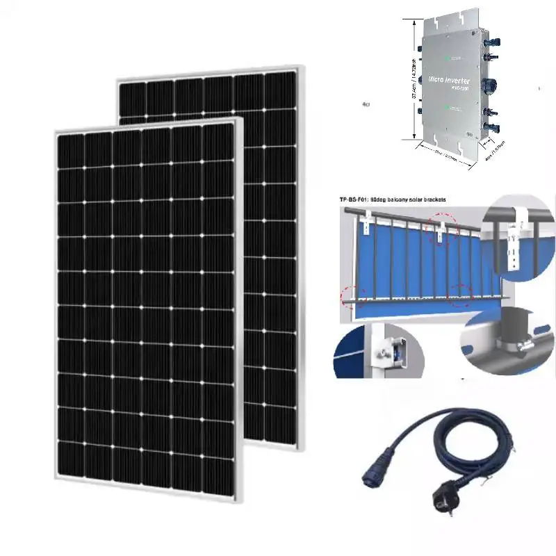 Solar System 600 Watt 800 Watt Small On grid Solar Balcony Power Plant Balkonkraftwerk For Home