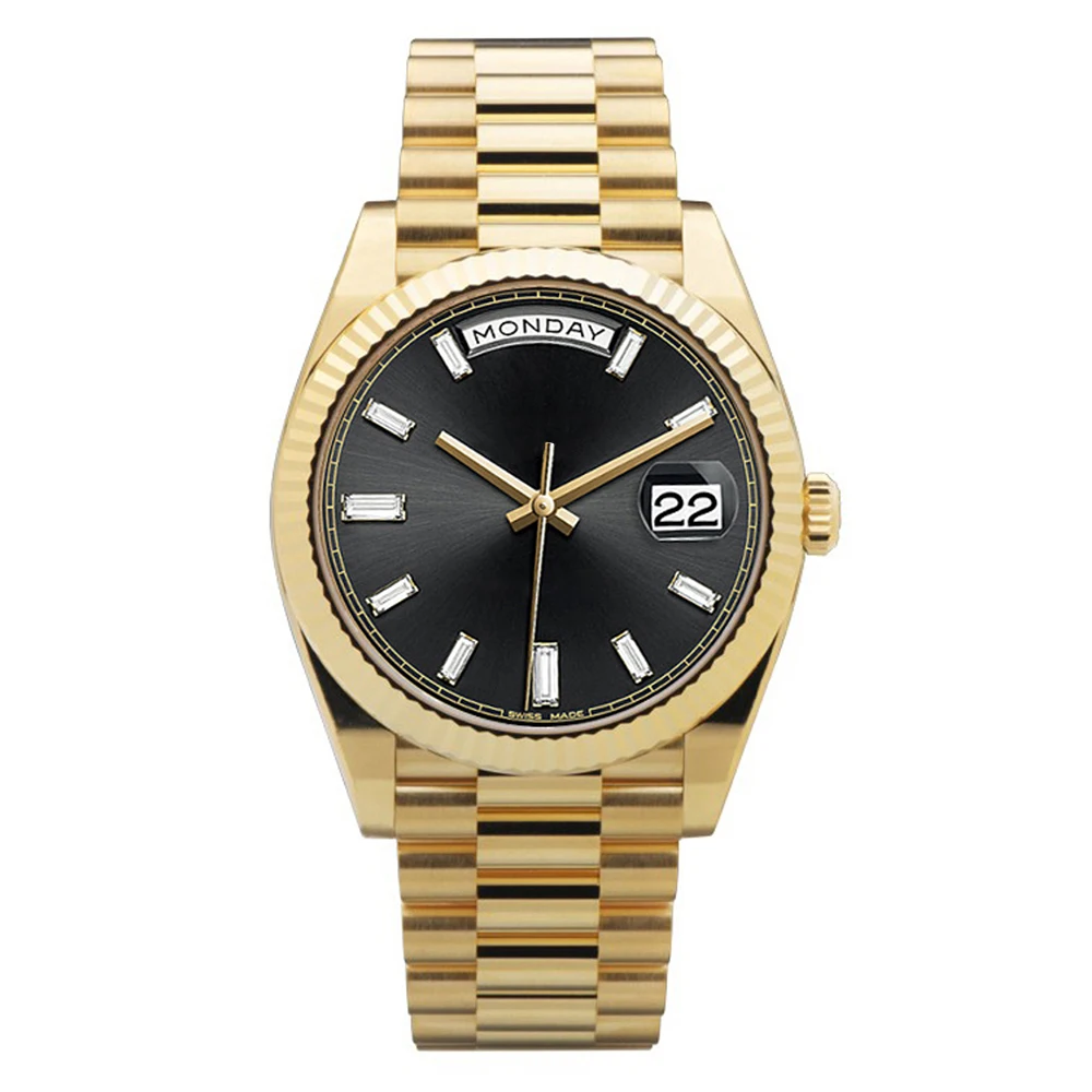 luxury watches men Yellow Gold watch President Date 40mm Champagne Roman Marker Dial Sapphire Crystal 3255 automatic AAA watch