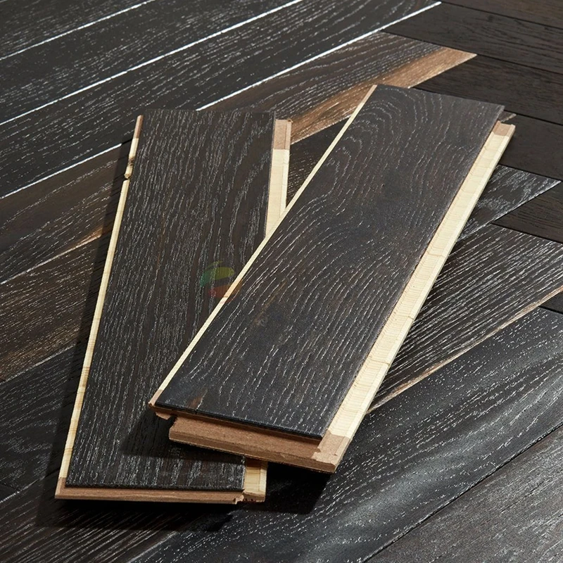 100% European Economic price black oak herringbone laminate Floor