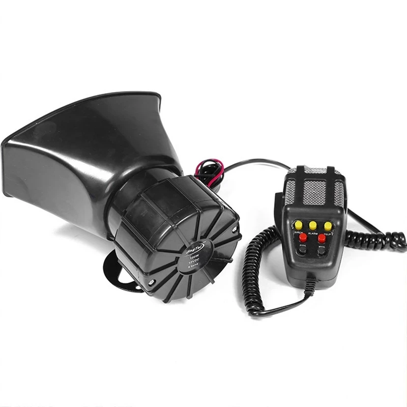 7-Sound Loud Car Warning Alarm Siren Air Bugle PA Speaker 12V Siren Air Horn Megaphone Car Horn 110DB