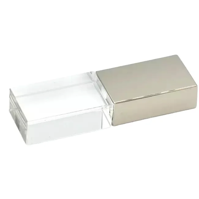 Customized LED rectangular crystal U disk 1GB 2GB 4GB 8GB 16GB 32GB 64GB 128GB USB flash drive with light