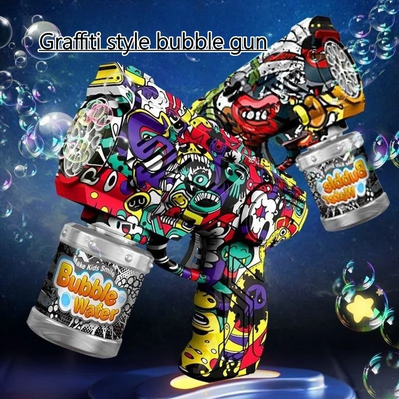 Graffiti Bubble Toys Machine Hot Sale Toy Plastic Electric Bubble 10 Hole Shotgun New for Kids Graffiti Electric Unisex ABS