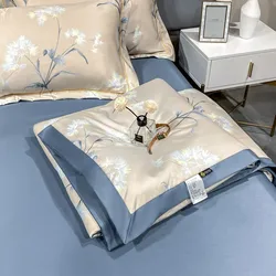 Satin Bed Sheet Set Bedding Custom Home Hotel Summer Bed Quilted Bedspreads 100 Polyester Comforter Duvet Quilt Super Soft Quilt