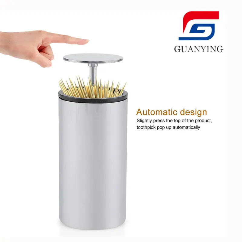 Portable Storage House Toothpick Dispenser Automatic Organizer Holder Container Stainless Steel Toothpick Dispenser