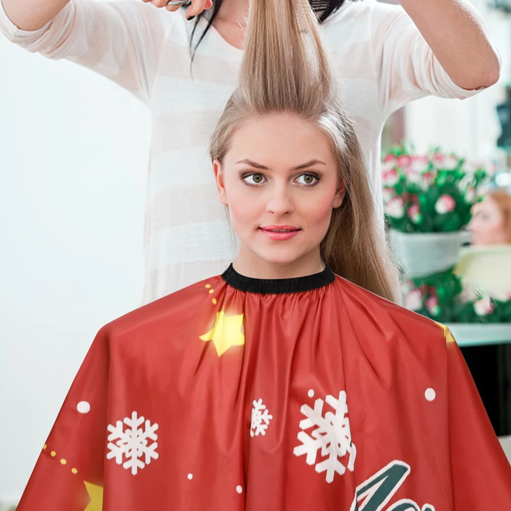 Christmas Red Cloth Salon Barber Waterproof cape Haircut Styling Cover Barber Apron Antistatic Hairdresser Apron Hair Cut Cape