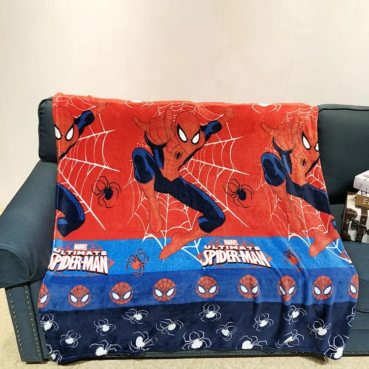 Fuzzy Blankets Flannel Fleece Blanket Jacquard Throw Spiderman Printed Colorful Quality Plush 100% Polyester Rectangular